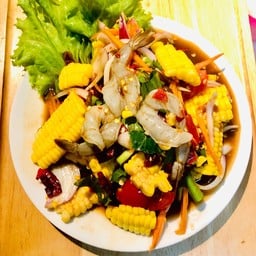 ตำข้าวโพดกุ้งสด