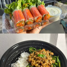 [เซตสุดฮิต] สลัดโรลปูอัด + กระเพราหมูสับ