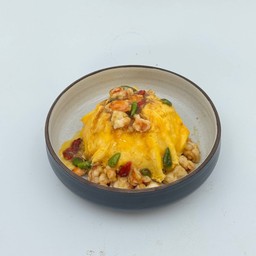 ข้าวกุ้งผัดพริกขี้หนู+ไข่ข้น