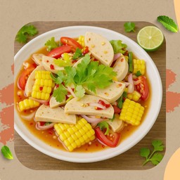 ยำข้าวโพด + หมูยอ