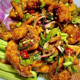 เนื้อปลาช่อนทอดน้ำตก