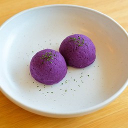 มันม่วงบด2ลูก (ไม่มีครีมเนยนม และน้ำตาล)