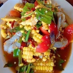 ตำข้าวโพดกุ้งสด