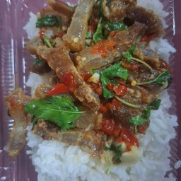 กะเพลาหมูกรอบ