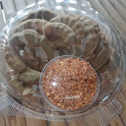 @1 . มะขามสดพริกเกลือลาวเผ็ดนัว ชุดใหญ่ ปริมาณ มะขามอ่อน 300 กรัม