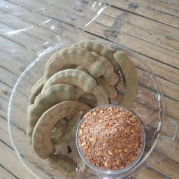 @1 . มะขามอ่อนพริกเกลือลาวเผ็ดนัว ชุดเล็ก ปริมาณมะขามอ่อน 150 กรัม