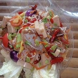 @1 . ตำแซ่บลาว ตำซั่วเส้นเล็กถั่วฝักยาวหมูยอ ปลาร้าสดต่อย รสเข้มข้นจัดจ้านแซ่บนัว ปริมาณพิเศษ