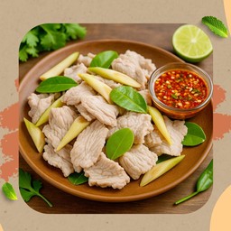 ลวกจิ้มหมู น้ำจิ้มแจ่ว