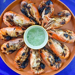 กุ้งเผา 10/12ตัวโล