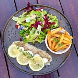 สเต็กปลาดอลลี่ย่างพริกไทยดำซอสทาทาร์เลมอนมาโย