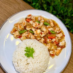 กุ้งผัดพริกขี้หนูสด
