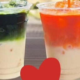 แพ็คคู่2แก้วเลยชาเขียวลาเต้&ชาไทยลาเต้