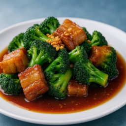 ผัดบร็อคโคลี่หมูกรอบ