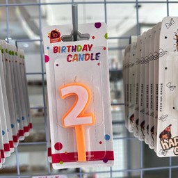 เทียนตัวเลข 2 (คละแบบ/คละสี)