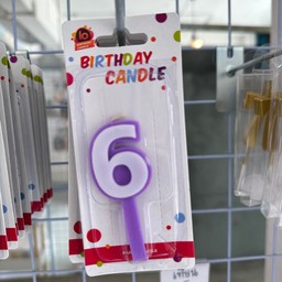 เทียนตัวเลข 6 (คละแบบ/คละสี)