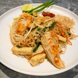 ผัดไทยกุ้งแม่น้ำเจ Vegan river prawnless Pad Thai