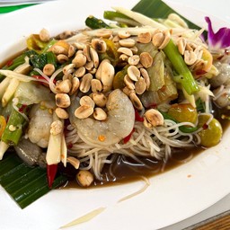 ตำซั่ว เส้นบีบสด+กุ้งสด