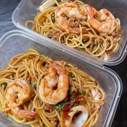 ข้าวหน้าไก่ทอด เกาหลี สปาเก็ตตี้ 🍝 ไข่ข้น 🐣