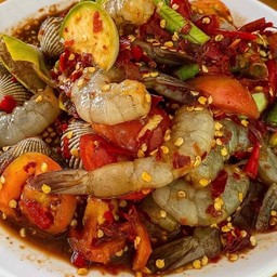 ส้มตำ กุ้งสด (ไม่เส้น)