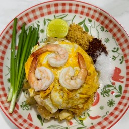 ผัดไทยกุ้งสด(ธรรมดา)