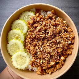 หมูสับ กระเทียม (โรยพริกไทย)