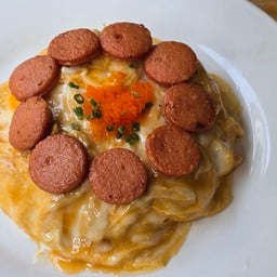 ข้าวไข่ข้นไส้กรอก+ไข่กุ้ง