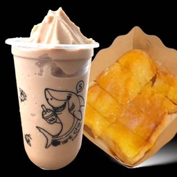 ชานมใต้หวันปั่น + ปังปิ้งเนยนม