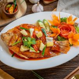 49. ปลาทับทิมทอดผัดเปรี้ยวหวาน