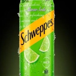 ชเวปส์มะนาวโซดา กระป๋อง 325 ml + น้ำแข็ง 1 แก้ว