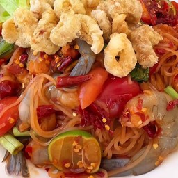 ตำเส้นเล็กแคปหมูกุ้ง