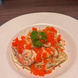 สปาเก็ตตี้ซอสครีมไข่กุ้ง Spaghetti Ebiko Cream Sauce