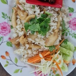 ข้าวผัดกากเตี๋ยว+พริกเผาเลิศรส