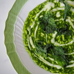 ริซอตโต้แบล็กเคลและชีสครีมเพโคริโน