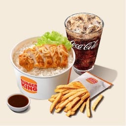 [อร่อยซ่ากับโค้ก] ชุดข้าวไก่ทอดสไปซี่เทริยากิ