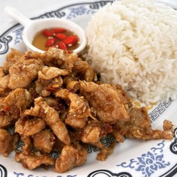 หมูกระเทียมน้ำมันหอย