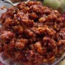 น้ำพริกผัดหมูสับไข่เค็ม