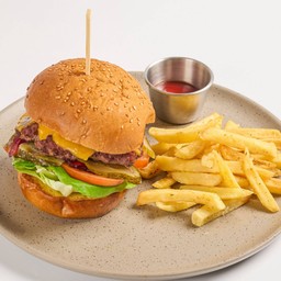Smash Cheese Burger ชีสเบอร์เกอร์เนื้อทุบ