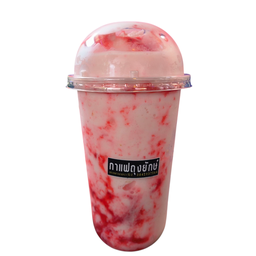 นมสดสตอเบอรีปั่น