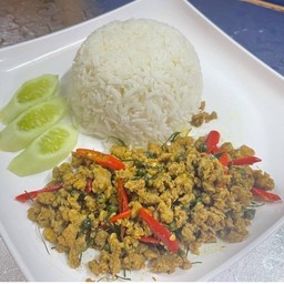 ข้าว คั่วกลิ้งหมูสับ