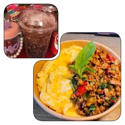 ชุดข้าวกะเพราหมูสับไข่ข้น+โค้กแก้วใหญ่