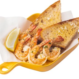 Shrimp Scampi with Toast (5 pcs.) กุ้งสแกมปี้ขนมปังปิ้ง