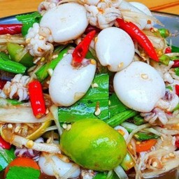 ตำหมึกลวก