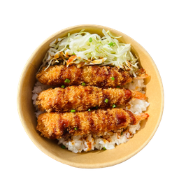 ข้าวกุ้งทอดซอสทงคัตสึ