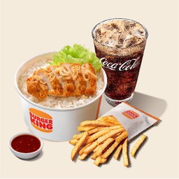 [อร่อยซ่ากับโค้ก] ชุดข้าวไก่ทอดจิ้มแจ่ว