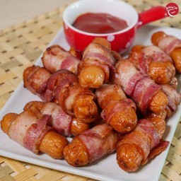 เบคอนพันไส้กรอก 9 ชิ้น