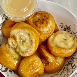 กล้วยหอมโรล+ดิปนมข้น