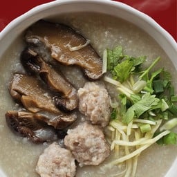 โจ๊ก+หมูล้วน+เห็ดหอม