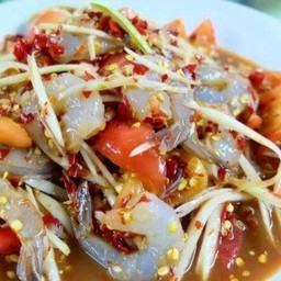 ตำกุ้งสด