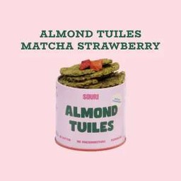 Almond Tuiles Matcha Strawberry
