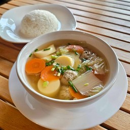 ข้าว + ต้มจืดเต้าหู้หมูสับ